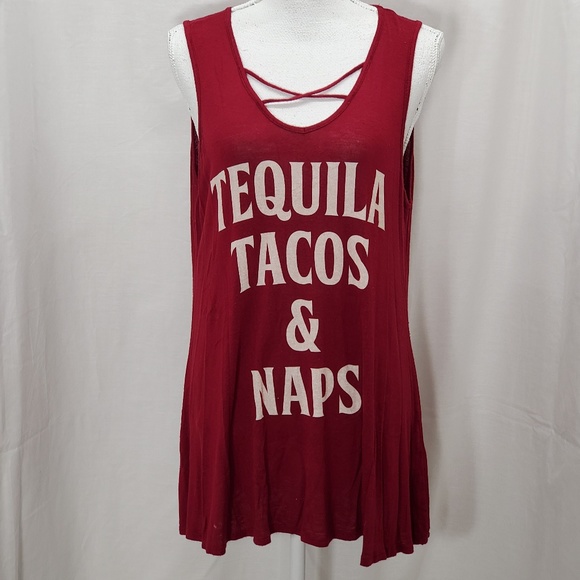 Pink Foot Tops - Burgundy fun sleeveless top size M🍹